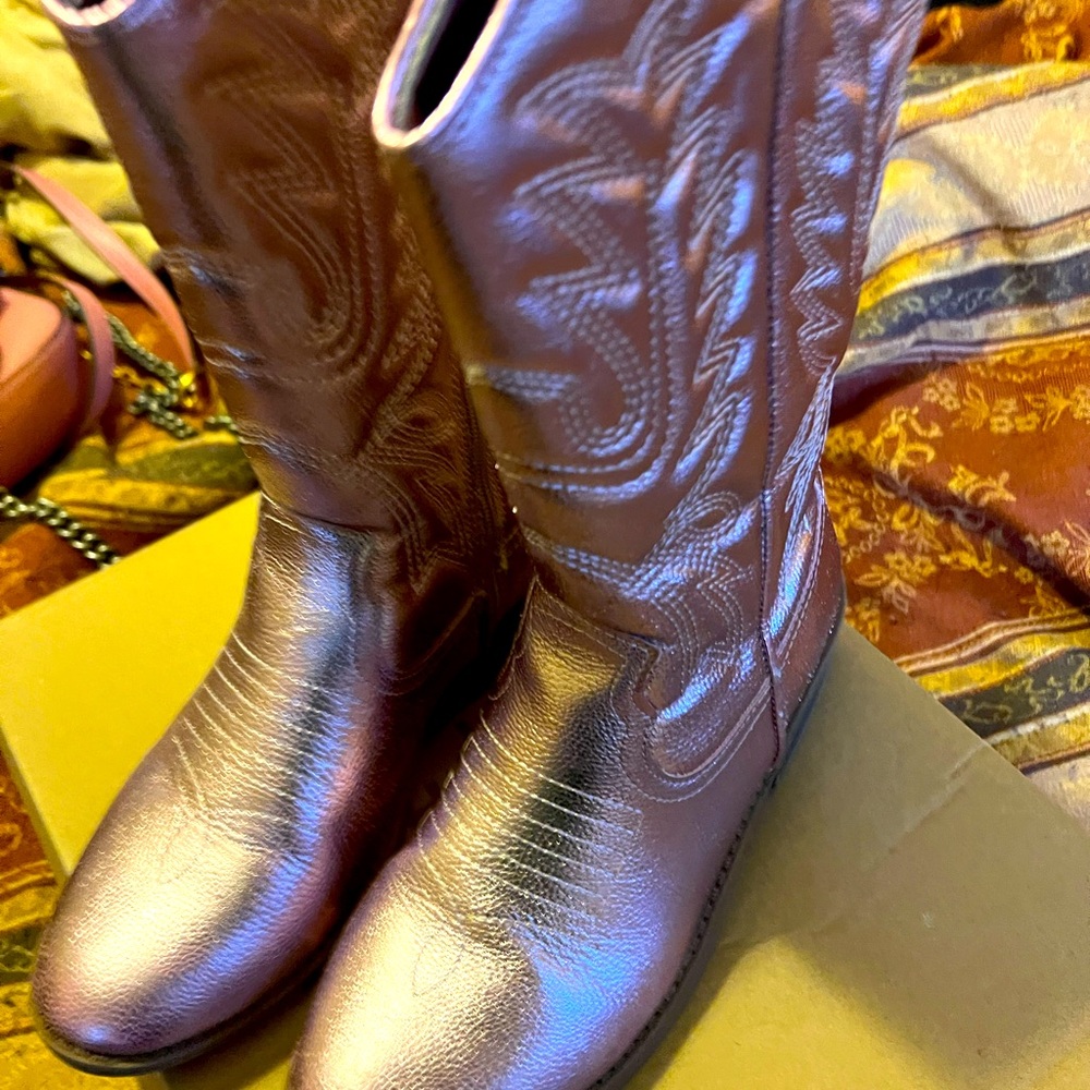 Metallic Pink Women's Ankle Boots